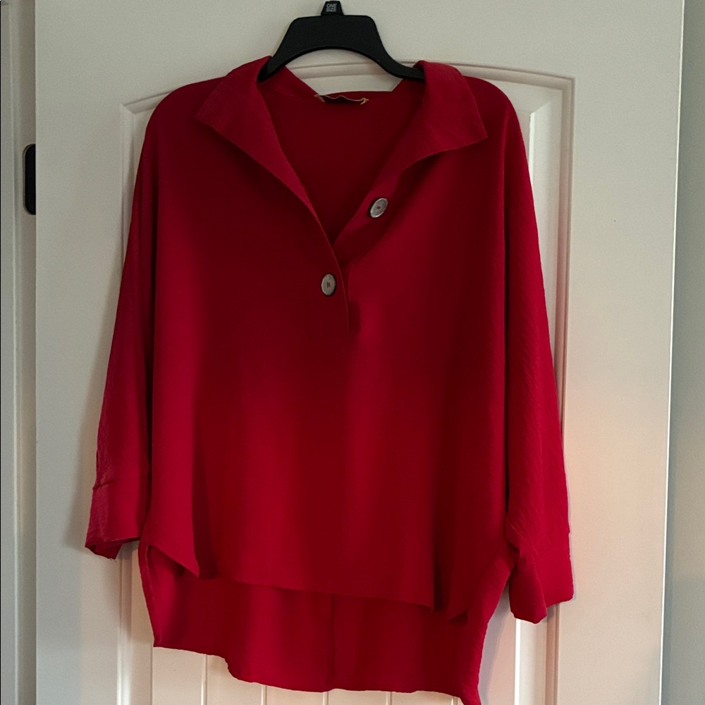 Elegant Red Women's Blouse